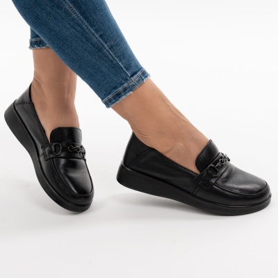 Pantofi Piele Naturala Negri 1163