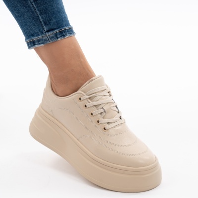 Pantofi Piele Naturala Talpa Comoda Bej AN2528