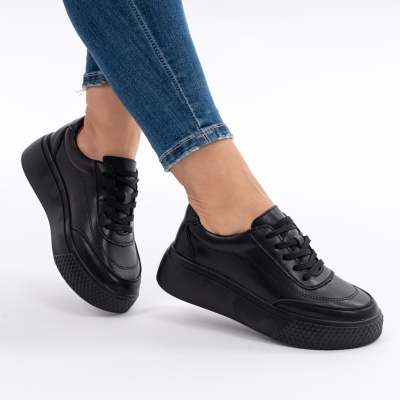 Pantofi Piele Naturala Talpa Comoda Negru F001-924