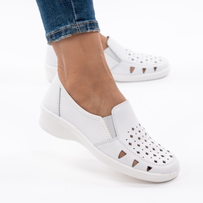 Pantofi Sport Piele Naturala 02-13 Alb