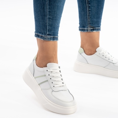 Pantofi Sport Piele Naturala Verde AN2312