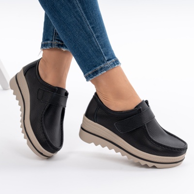 Pantofi Talpa Comoda Piele Naturala MM218 Negri