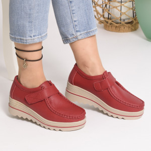 Pantofi Talpa Comoda Piele Naturala MM218 Rosu