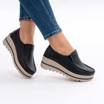 Pantofi Talpa Comoda Piele Naturala MM219 Negri