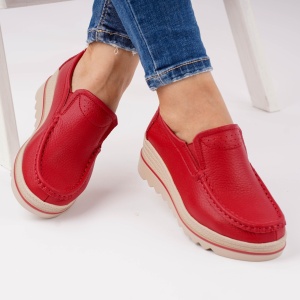 Pantofi Talpa Comoda Piele Naturala MM219 Rosu