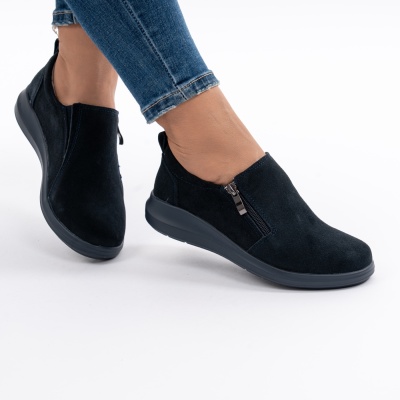 Pantofi Talpa Flexibila Piele Naturala Intoarsa T-3100 Bleumarin