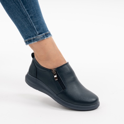 Pantofi Talpa Flexibila Piele Naturala T-3100 Albastri