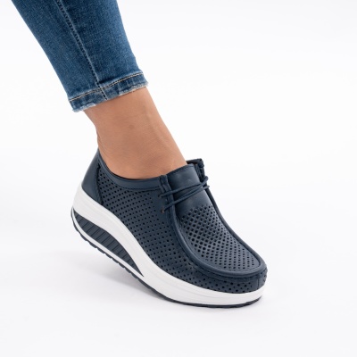 Pantofi Talpa Ortopedica Piele Naturala Bleumarin A525