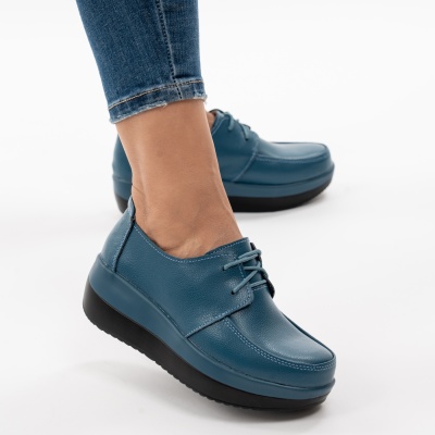 Pantofi Talpa Ortopedica Piele Naturala Blue 1168