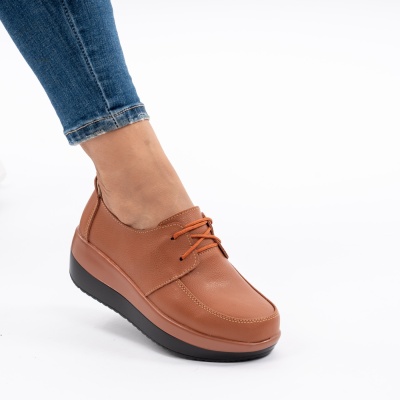 Pantofi Talpa Ortopedica Piele Naturala Camel 1168