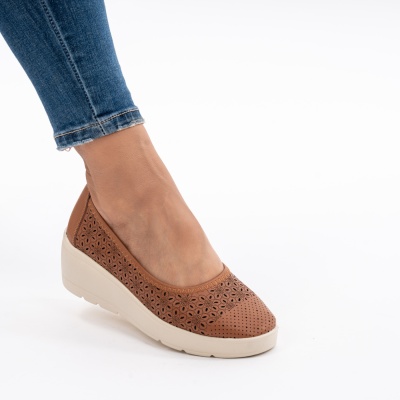 Pantofi Talpa Ortopedica Piele Naturala Camel AN3129
