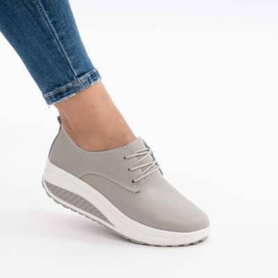 Pantofi Talpa Ortopedica Piele Naturala Gri G698