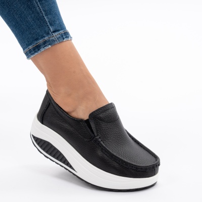 Pantofi Talpa Ortopedica Piele Naturala MM210 Negri