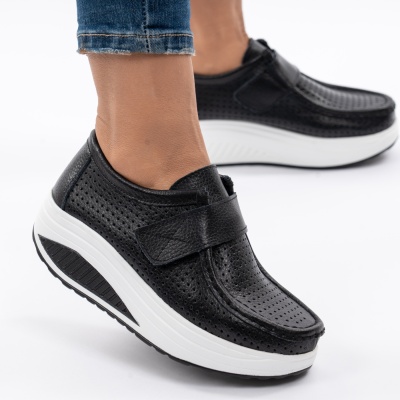 Pantofi Talpa Ortopedica Piele Naturala Negri MM263