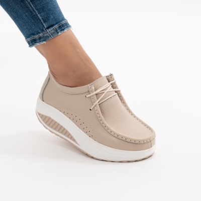 Pantofi Talpa Ortopedica Piele Naturala PL 42 Bej