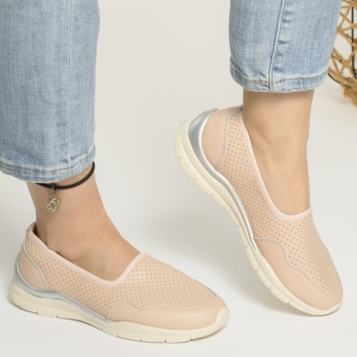 Pantofi Talpa Ortopedica Piele Naturala Roz AN1598