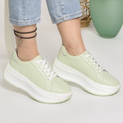 Pantofi Talpa Ortopedica Piele Naturala Verde 6855