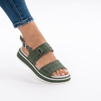 Pantofi Tip Sandale Piele Naturala Talpa Comoda AN133 Verde