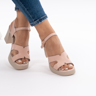Pantofi Tip Sandale Piele Naturala Talpa Comoda AN2610-2 Roz