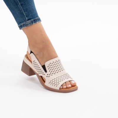 Sandale Piele Naturala Bej JY5831