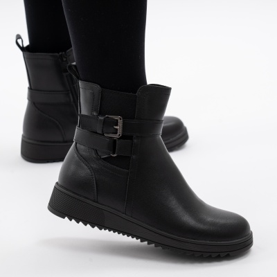 Cizme Piele Naturala Fermoar Negre 157