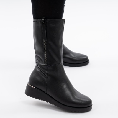 Cizme Piele Naturala Fermoar Negre 2797