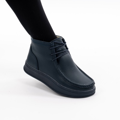 Ghete Imblanite Piele Naturala Albastre 232B