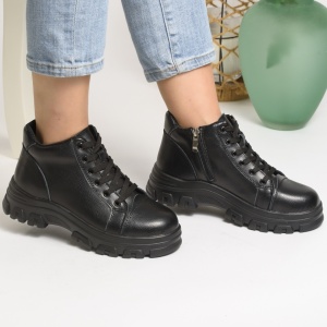 Ghete Piele Naturala Captusite Talpa Striată Negre F005-017