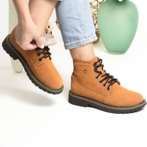 Ghete Piele Naturala Imblanite Talpa Bocanci Camel 1952-1