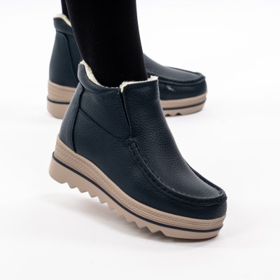 Ghete Piele Naturala Imblanite Talpa Striată Navi MM219B