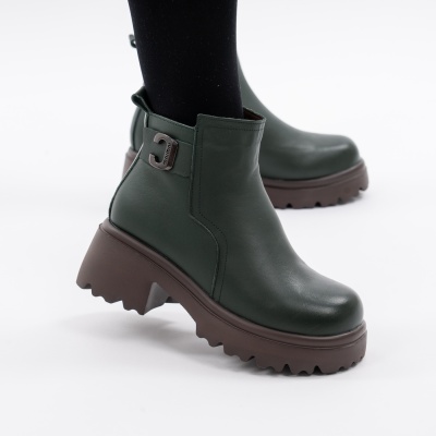 Ghete Piele Naturala Kaki 80830-6