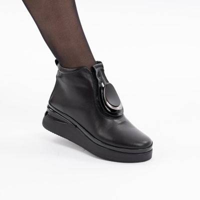 Ghete Piele Naturala Negru 061AT01-T