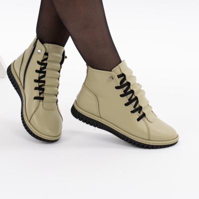 Ghete Piele Naturala Verde 023MA091