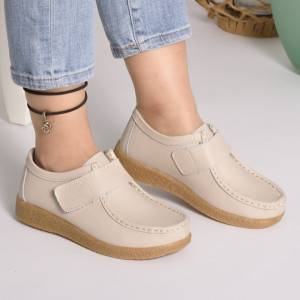 Pantofi Casual Piele Naturala 213c Bej