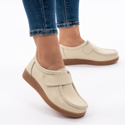 Pantofi Casual Piele Naturala 213c Bej