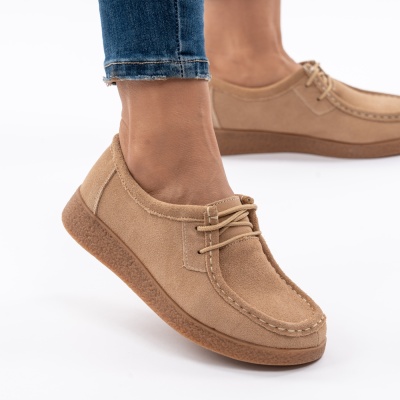 Pantofi Casual Piele Naturala Bej 8517-1