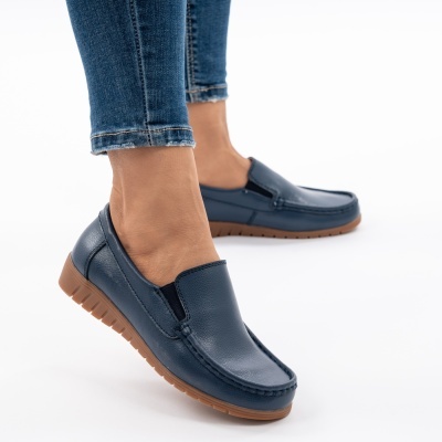 Pantofi Casual Piele Naturala Bleumarin 1123