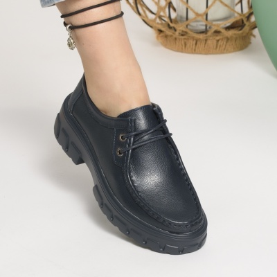 Pantofi Casual Piele Naturala Bleumarin 8812