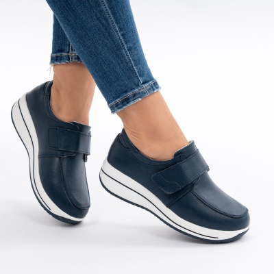 Pantofi Casual Piele Naturala F002-56 Albastru