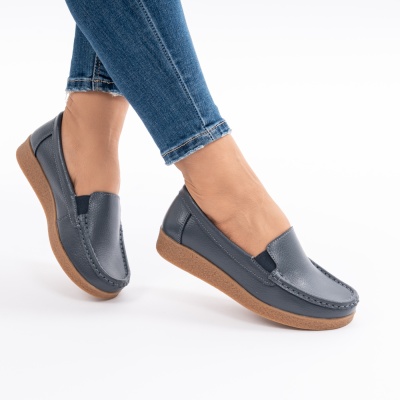 Pantofi Casual Piele Naturala Gri 1121-2