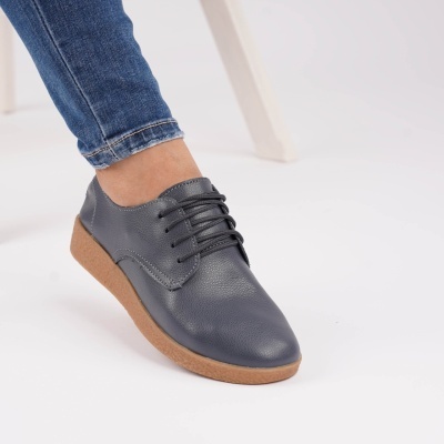 Pantofi Casual Piele Naturala Gri AN1121-5