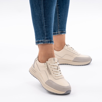 Pantofi Casual Piele Naturala Gri AN256