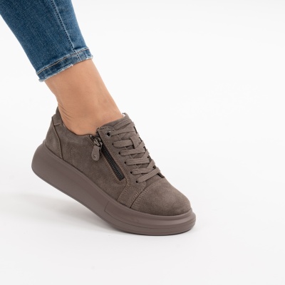 Pantofi Casual Piele Naturala Gri F002-651