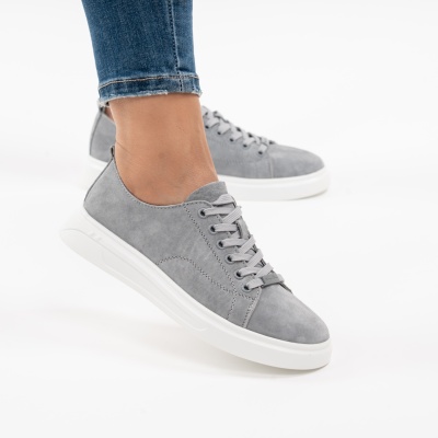 Pantofi Casual Piele Naturala Gri F005-031