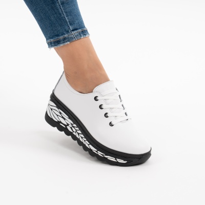 Pantofi Casual Piele Naturala JY5096 Alb