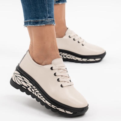 Pantofi Casual Piele Naturala JY5096 Bej