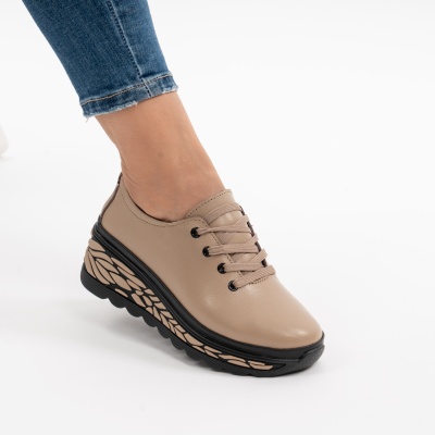 Pantofi Casual Piele Naturala JY5096 Kahki