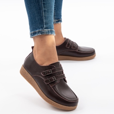 Pantofi Casual Piele Naturala Maro 8512