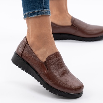 Pantofi Casual Piele Naturala Maro AN558