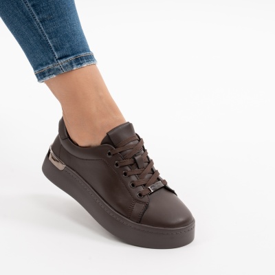 Pantofi Casual Piele Naturala Maro F005-029